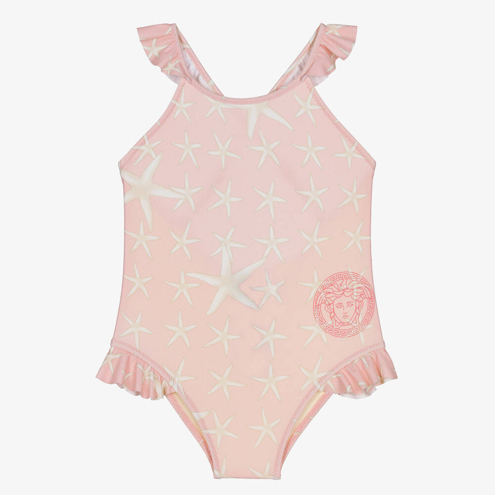 Shop Versace Girls Pink Stella Marina Swimsuit