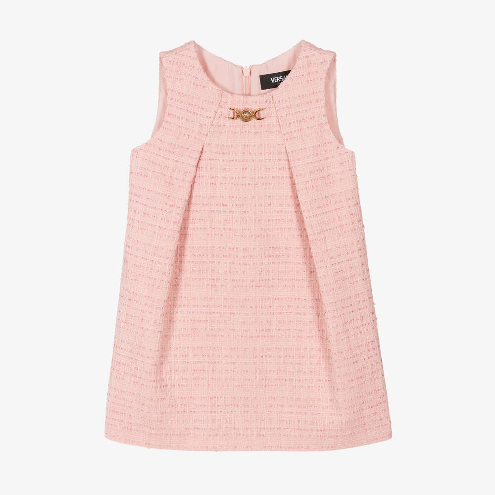 Versace - Girls Pink Tweed Dress | Childrensalon