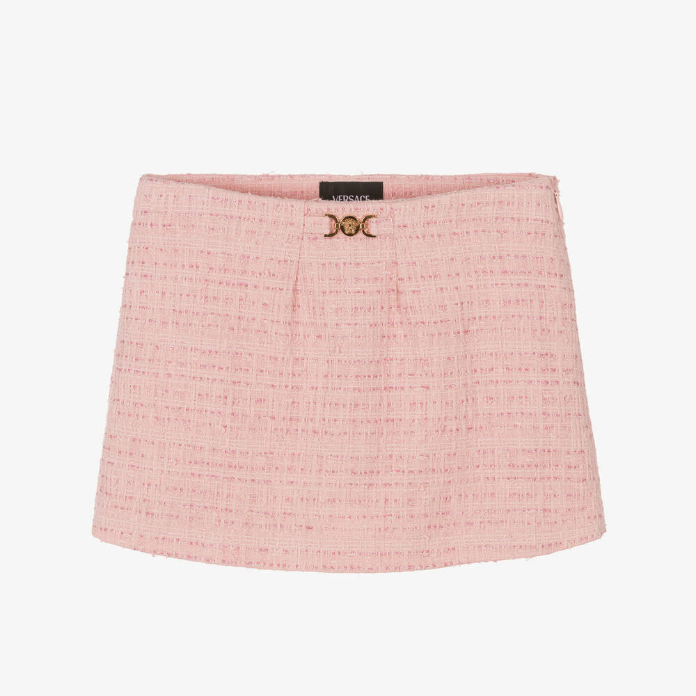 Versace - Girls Pink Tweed Skort | Childrensalon
