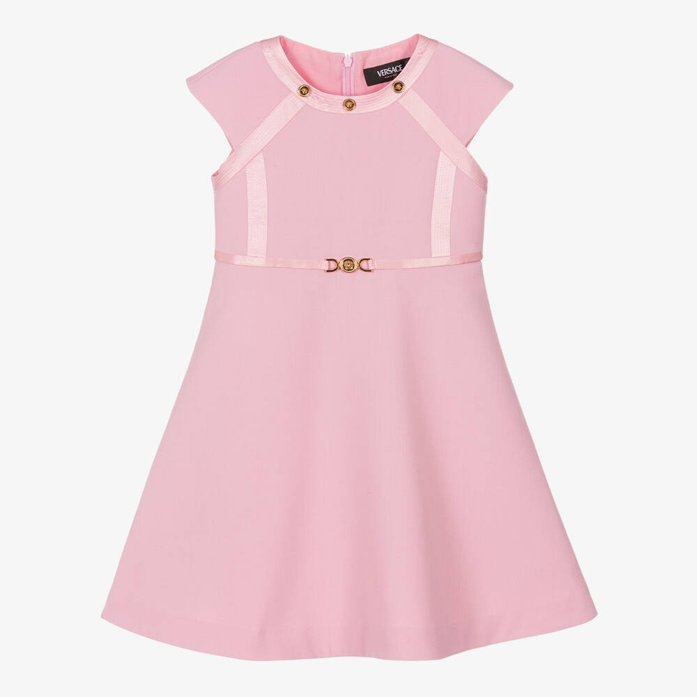 Versace - Girls Pink Wool Dress | Childrensalon
