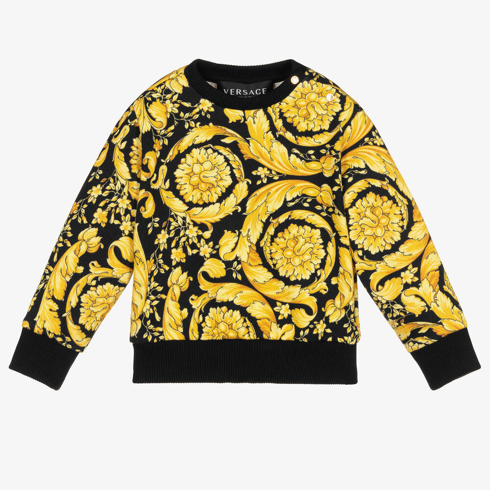 Versace - Gold Barocco Baby Sweater | Childrensalon