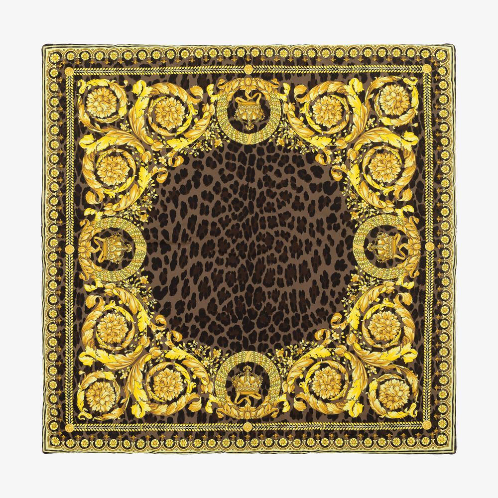 Versace - Gold & Brown Wild Barocco Blanket (63cm) | Childrensalon