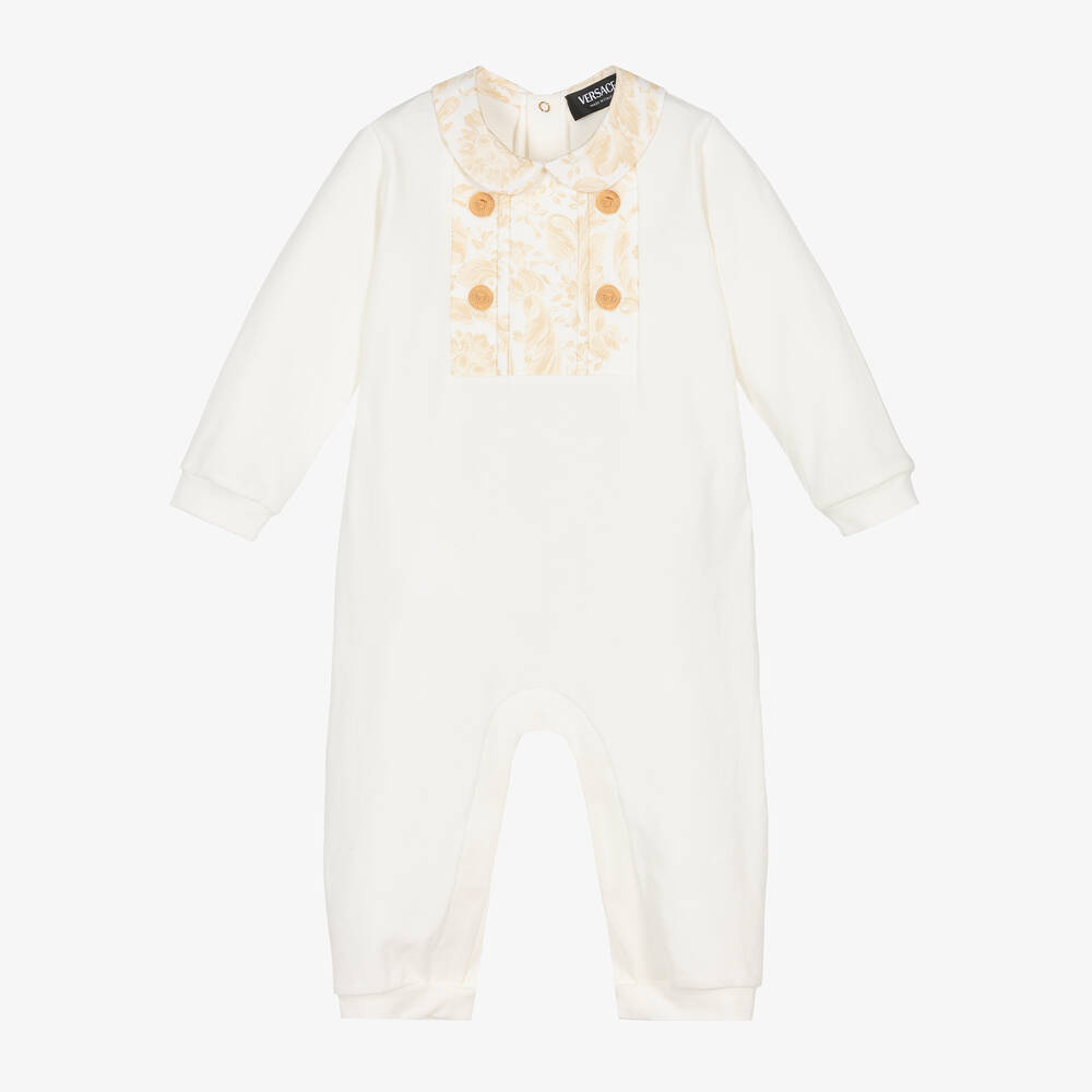 Versace - Pyjama coton ivoire Barocco & Medusa | Childrensalon