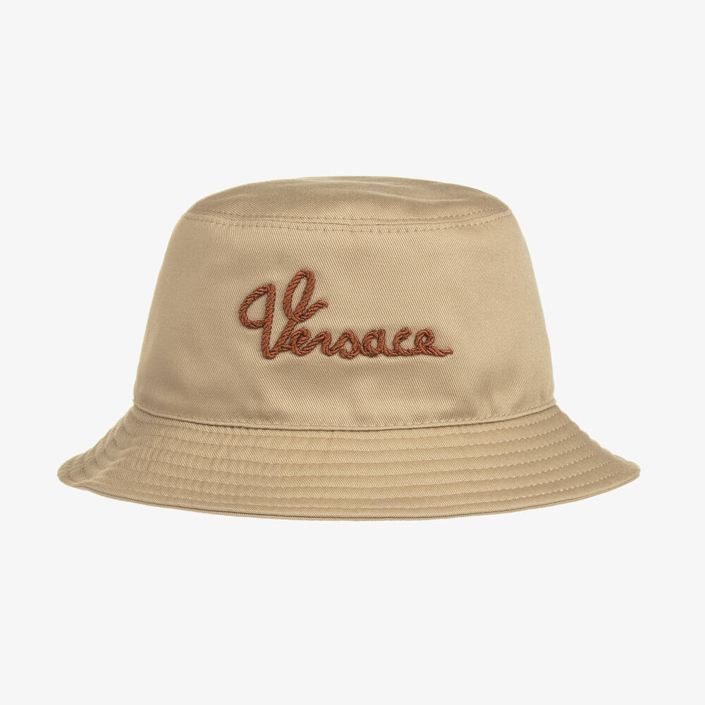 Versace - Teen Beige Cotton Bucket Hat | Childrensalon
