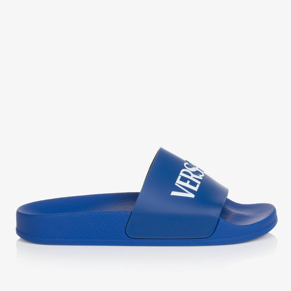 Versace Teen Blue Sliders
