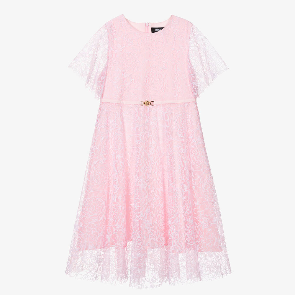 Versace - Teen Girls Pink Floral Tulle Dress | Childrensalon
