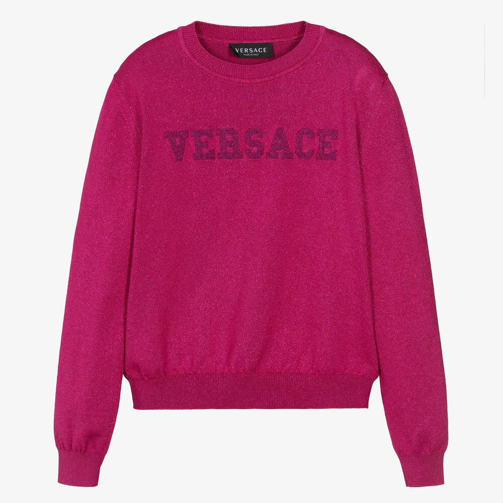 Versace Teen Girls Pink Glitter Sweater