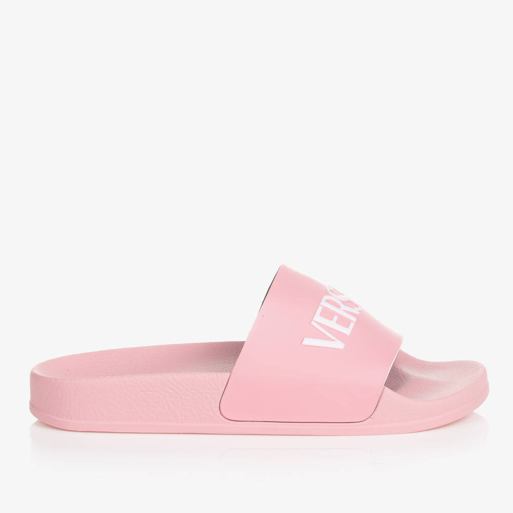 Shop Versace Teen Girls Pink Sliders