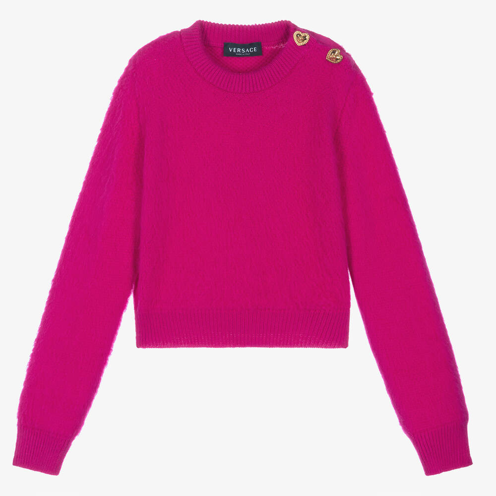 Versace Teen Girls Pink Wool Sweater