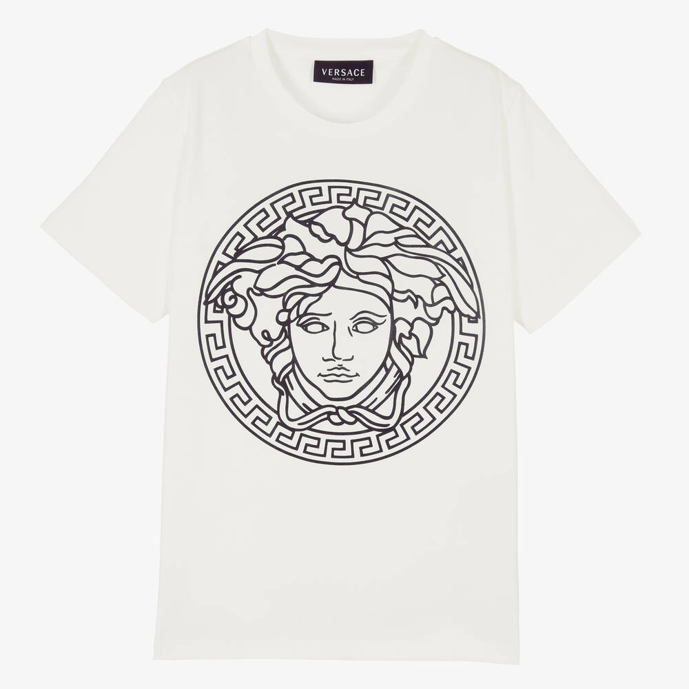 Versace - Белая хлопковая футболка Medusa для подростков | Childrensalon