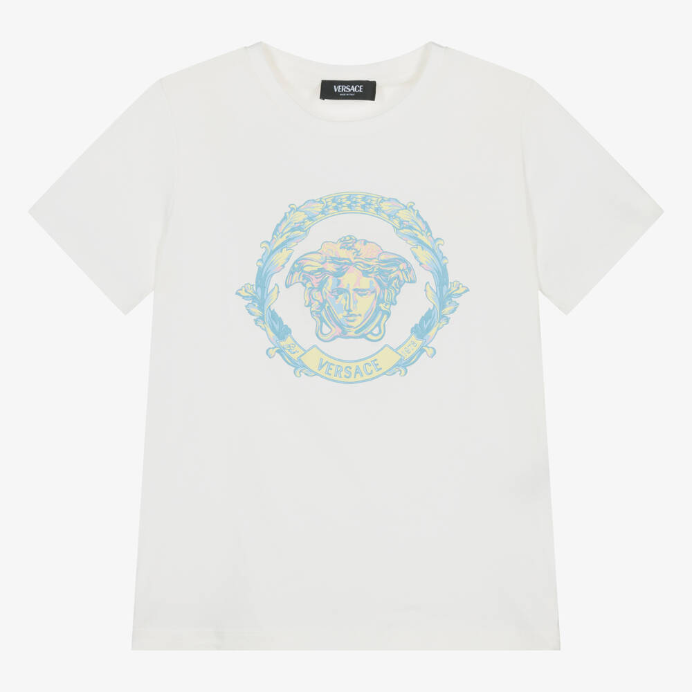 Versace - Teen White Cotton Medusa T-Shirt | Childrensalon