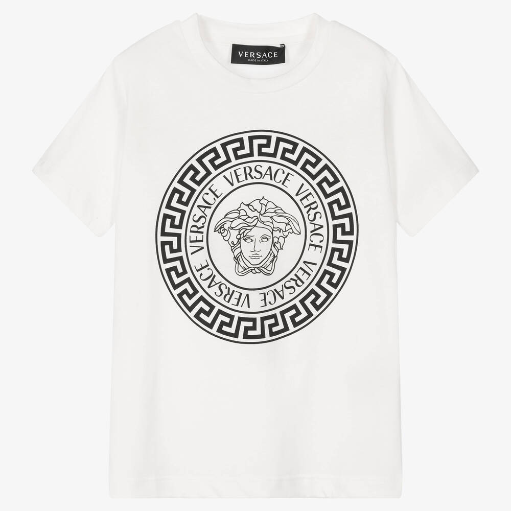 Versace Kids' White Cotton Logo T-shirt | ModeSens