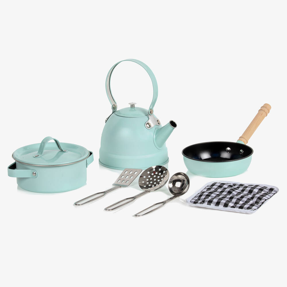 Vilac - Голубой металлический набор посуды (18см) | Childrensalon