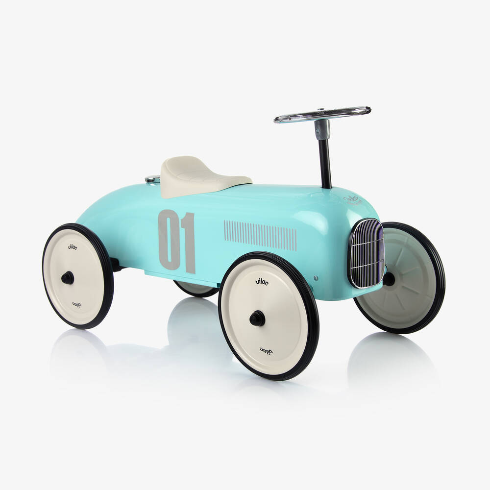 Vilac - Light Blue Ride-On Vintage Car (76cm) | Childrensalon