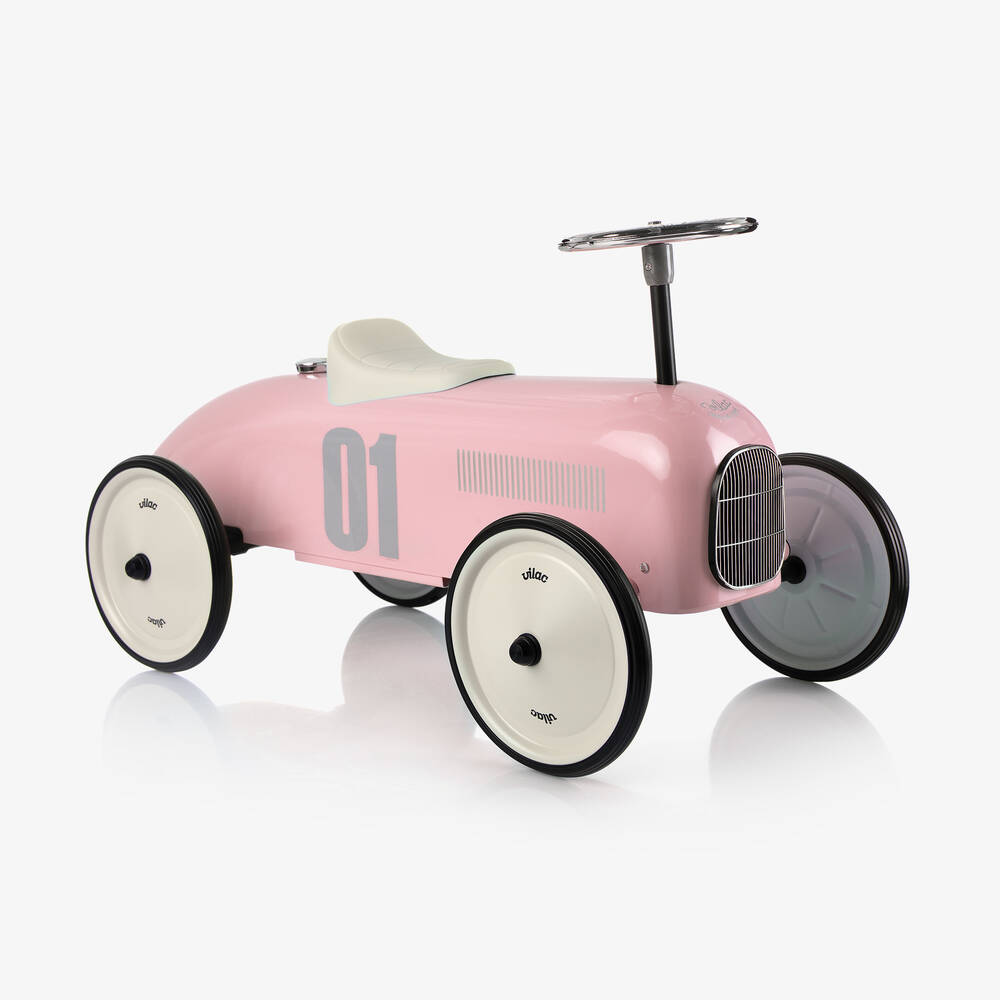Vilac - Pink Ride-On Vintage Car (76cm) | Childrensalon