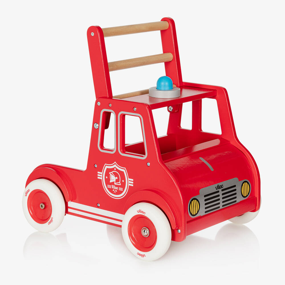 Vilac - Red Wooden Fire Engine Walker (46cm) | Childrensalon