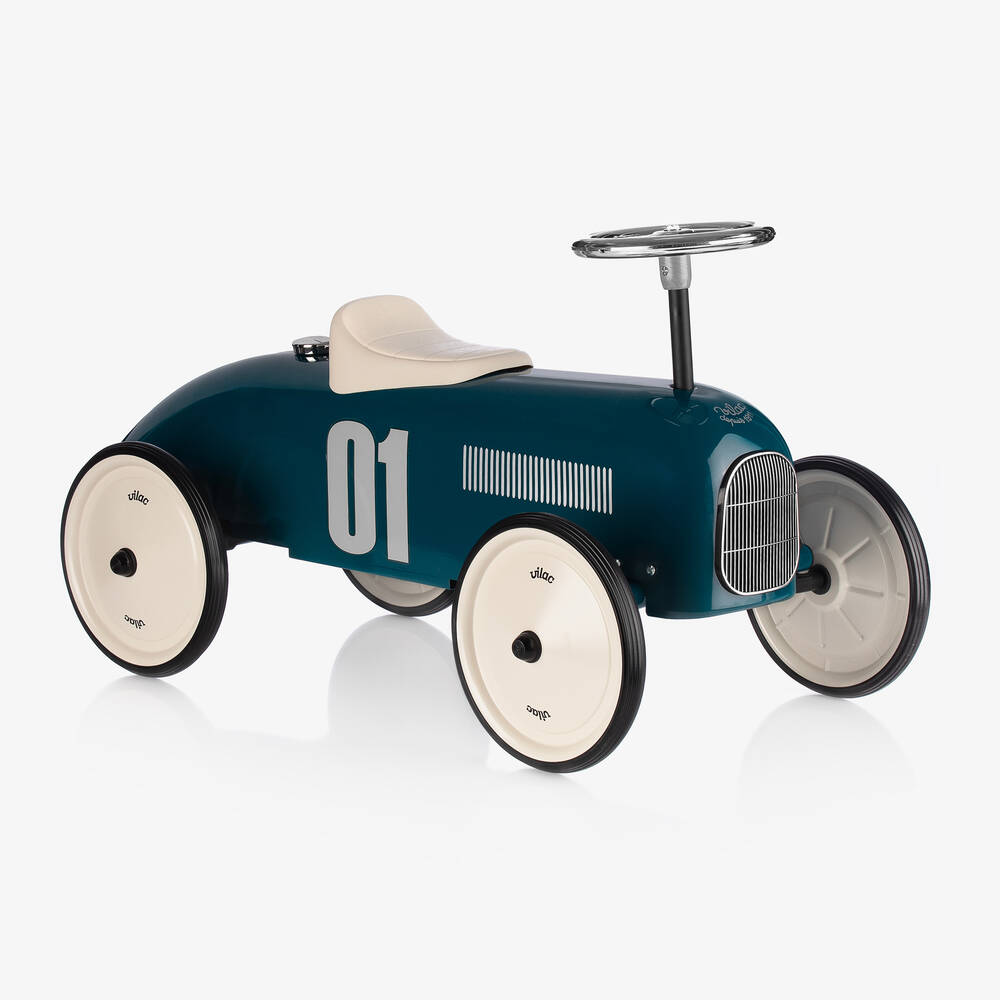 Vilac - Teal Blue Ride-On Vintage Car (76cm) | Childrensalon