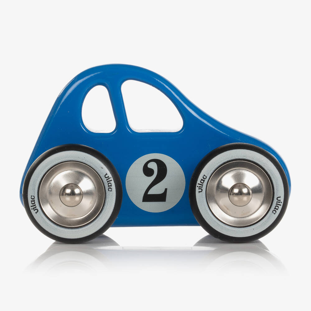 Vilac - لعبة سيارة خشب لون أزرق للأطفال (15 سم) | Childrensalon