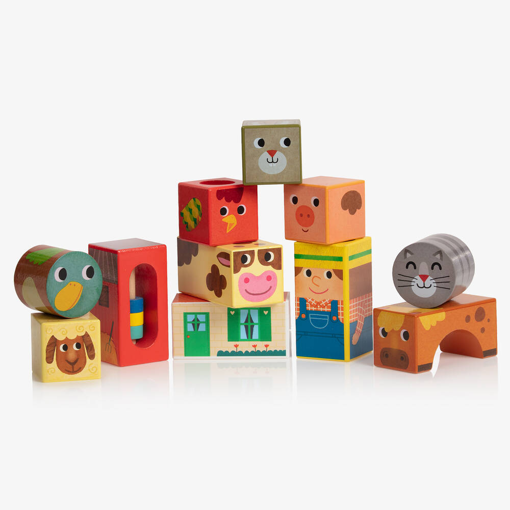Vilac - Wooden Farm Musical Blocks (8cm) | Childrensalon
