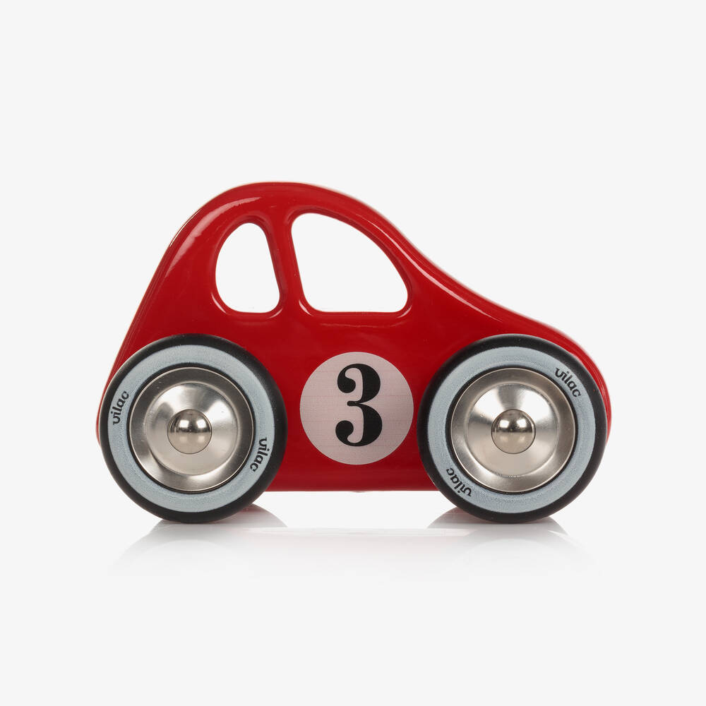 Vilac - لعبة سيارة خشب لون أحمر للأطفال (15 سم) | Childrensalon