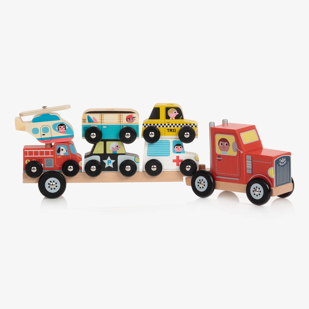 Vilac - Wooden Vehicles Stacking Toy (40cm) | Childrensalon