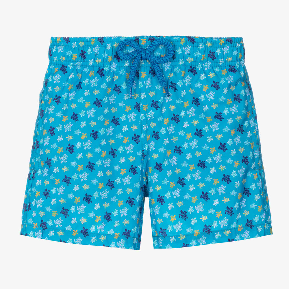 Vilebrequin - Boys Blue Micro Turtle Swim Shorts | Childrensalon
