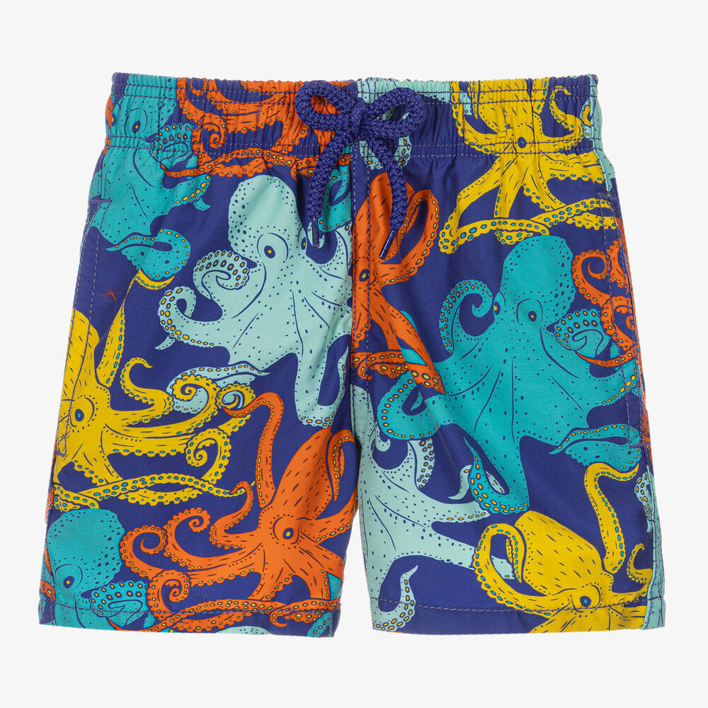 Vilebrequin - Boys Blue Octopus Swim Shorts | Childrensalon