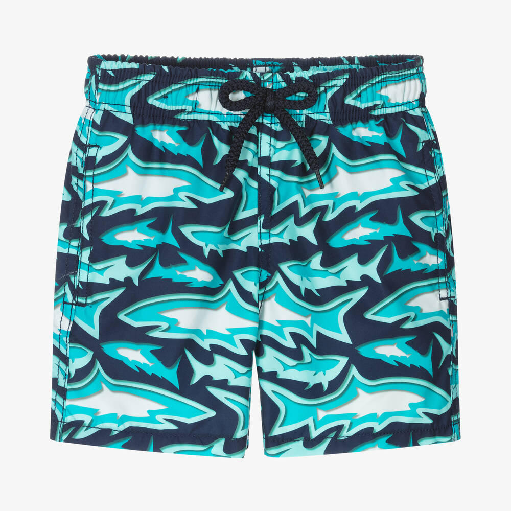 Vilebrequin - Boys Blue Shark Swim Shorts | Childrensalon