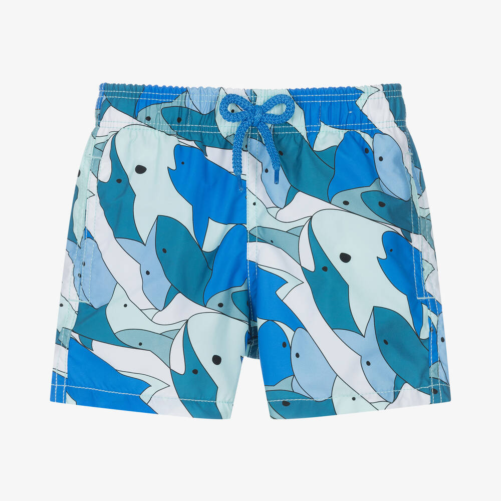 Vilebrequin - Boys Blue Shark Swim Shorts | Childrensalon