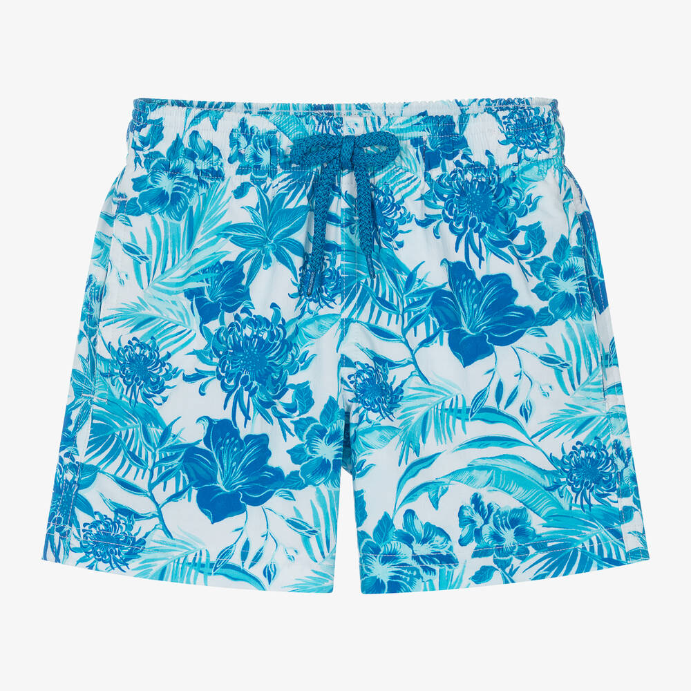 Shop Vilebrequin Boys Blue Tropical Swim Shorts