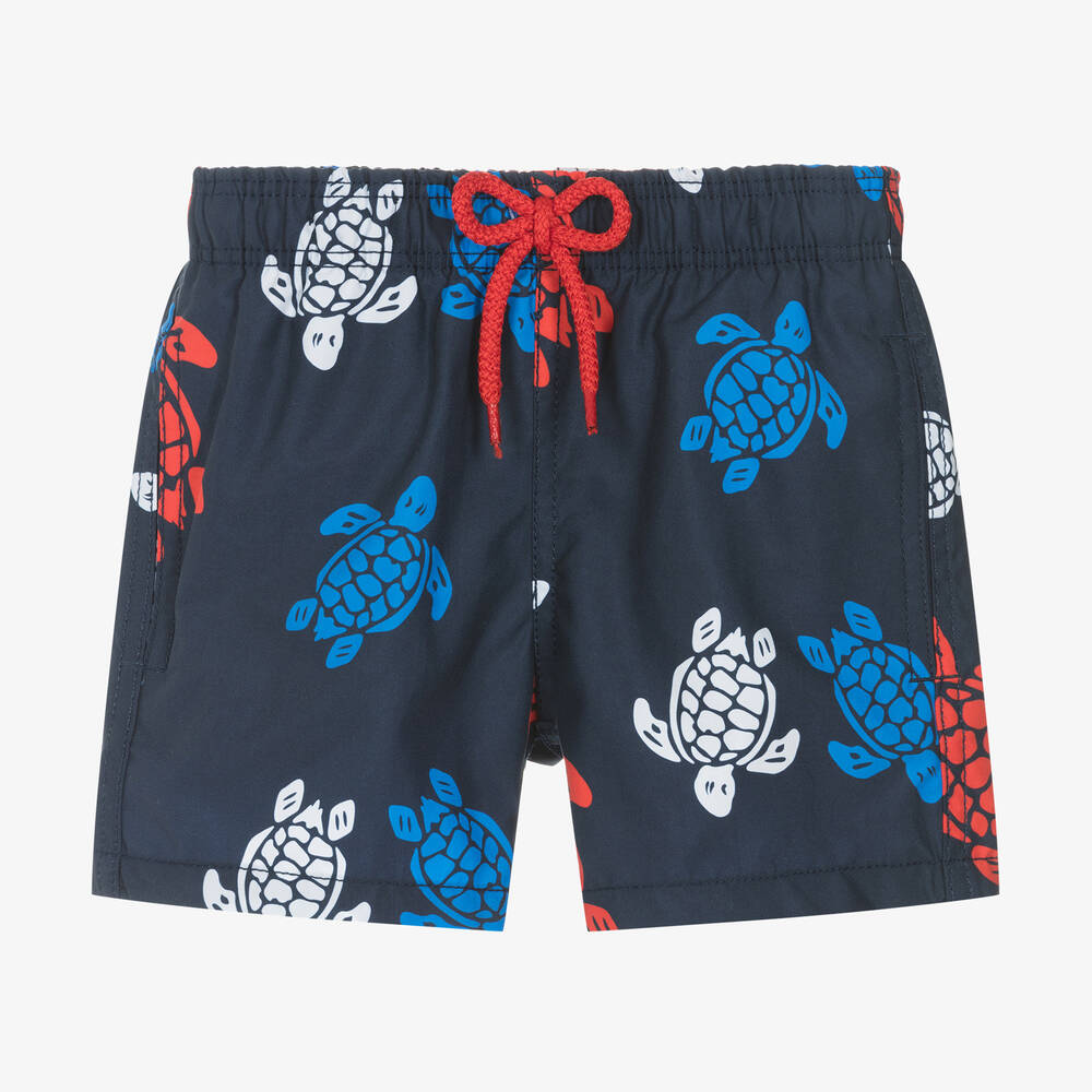 Shop Vilebrequin Boys Blue Turtle Swim Shorts