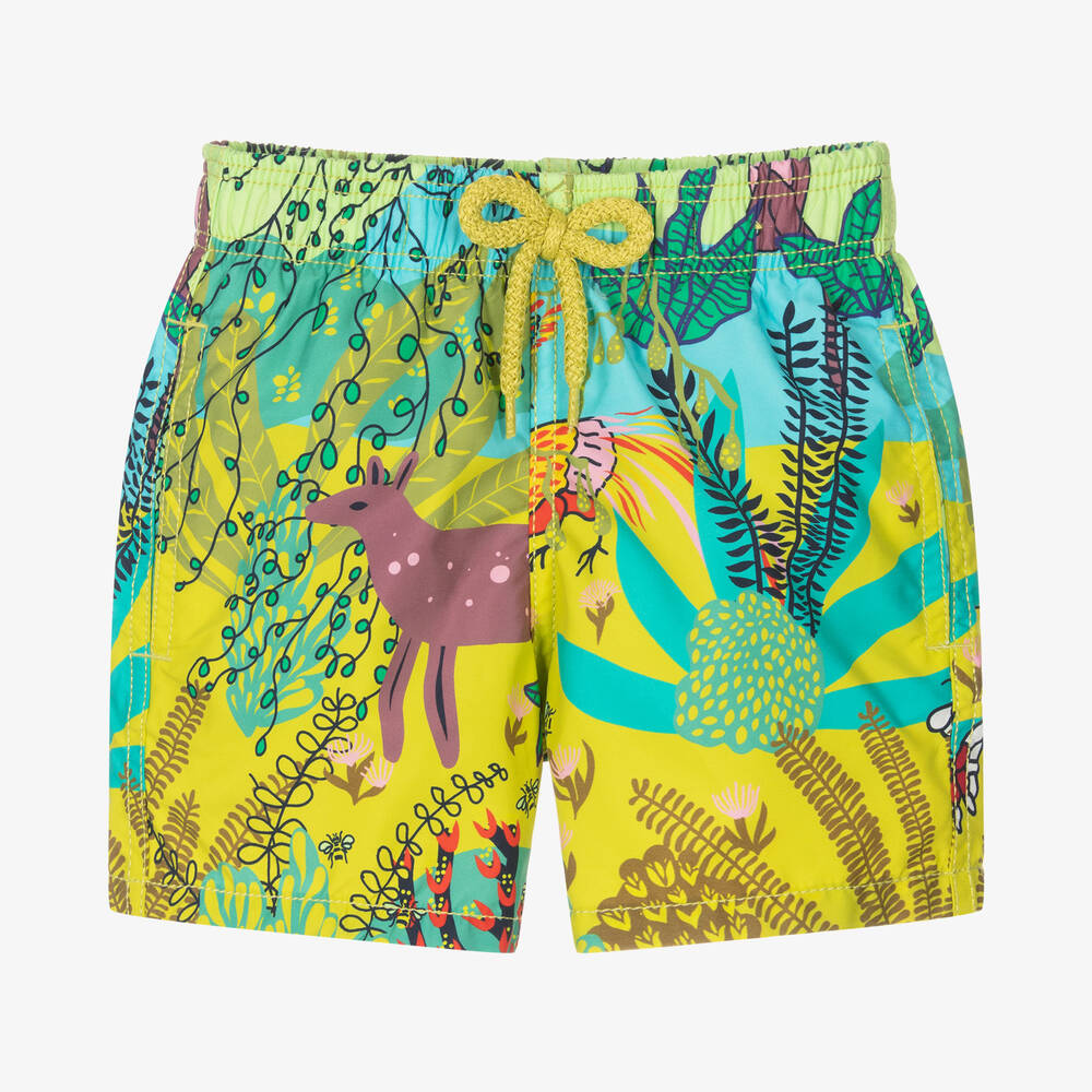 Vilebrequin - Boys Green Jungle Swim Shorts | Childrensalon