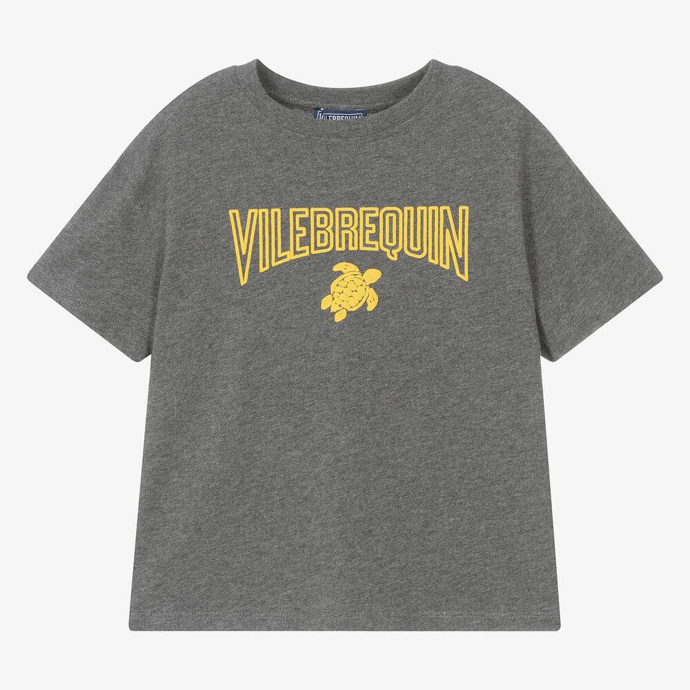 Vilebrequin - Серая футболка из органического хлопкового джерси | Childrensalon