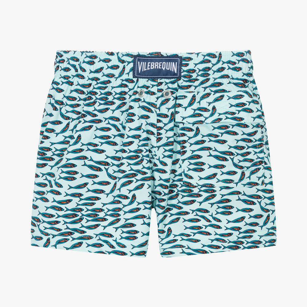 Vilebrequin - Boys Light Blue Fish Swim Shorts | Childrensalon