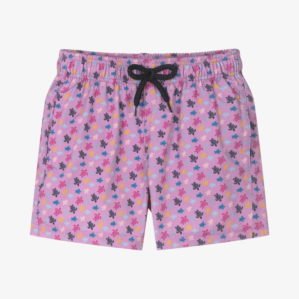 Vilebrequin - Фиолетовые плавки-шорты с черепахами для мальчиков | Childrensalon