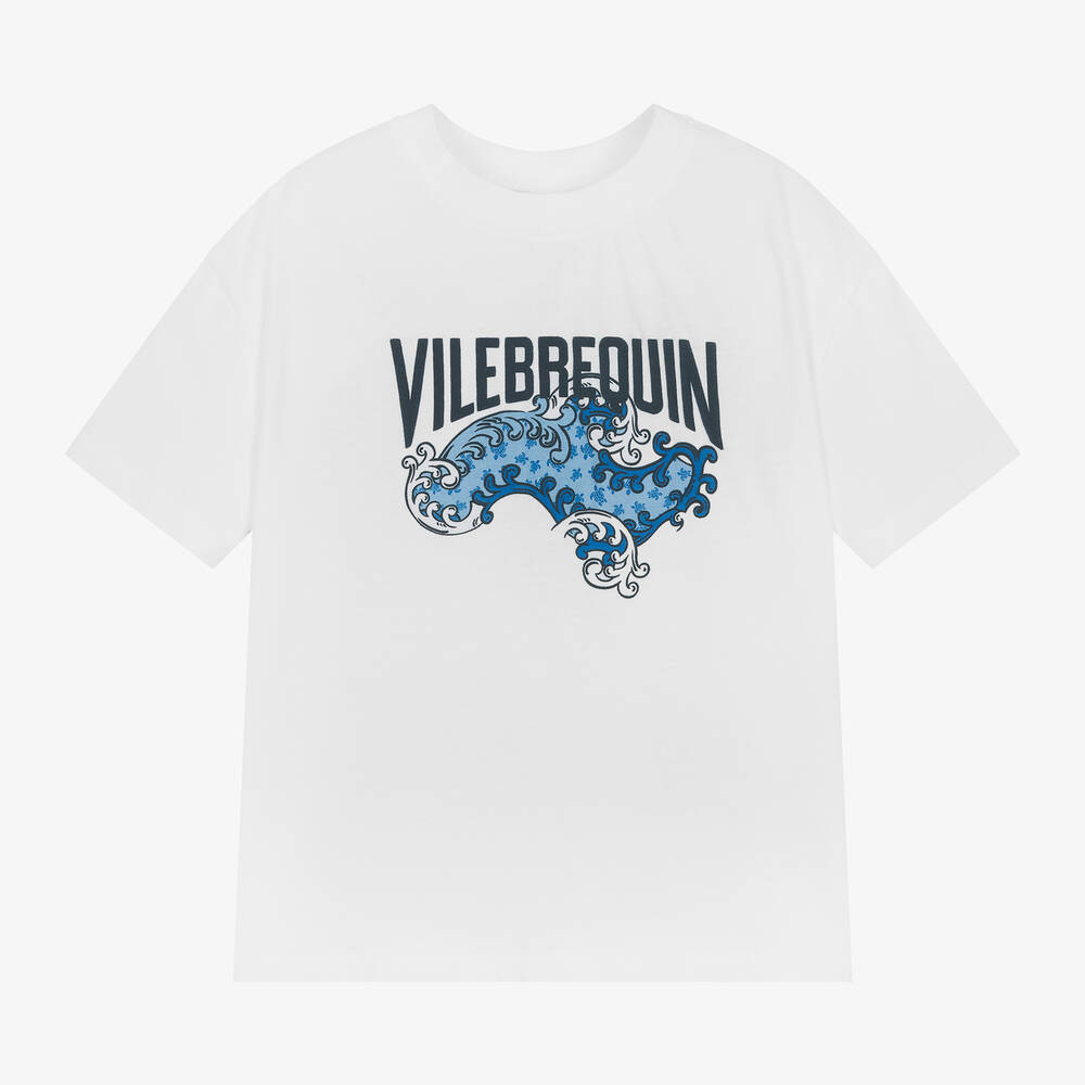 Shop Vilebrequin Boys White Cotton T-shirt