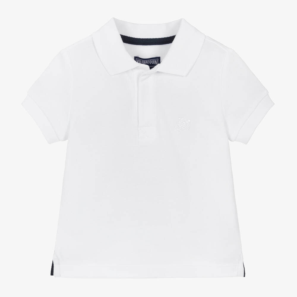 Vilebrequin - Boys White Organic Cotton Polo Shirt | Childrensalon