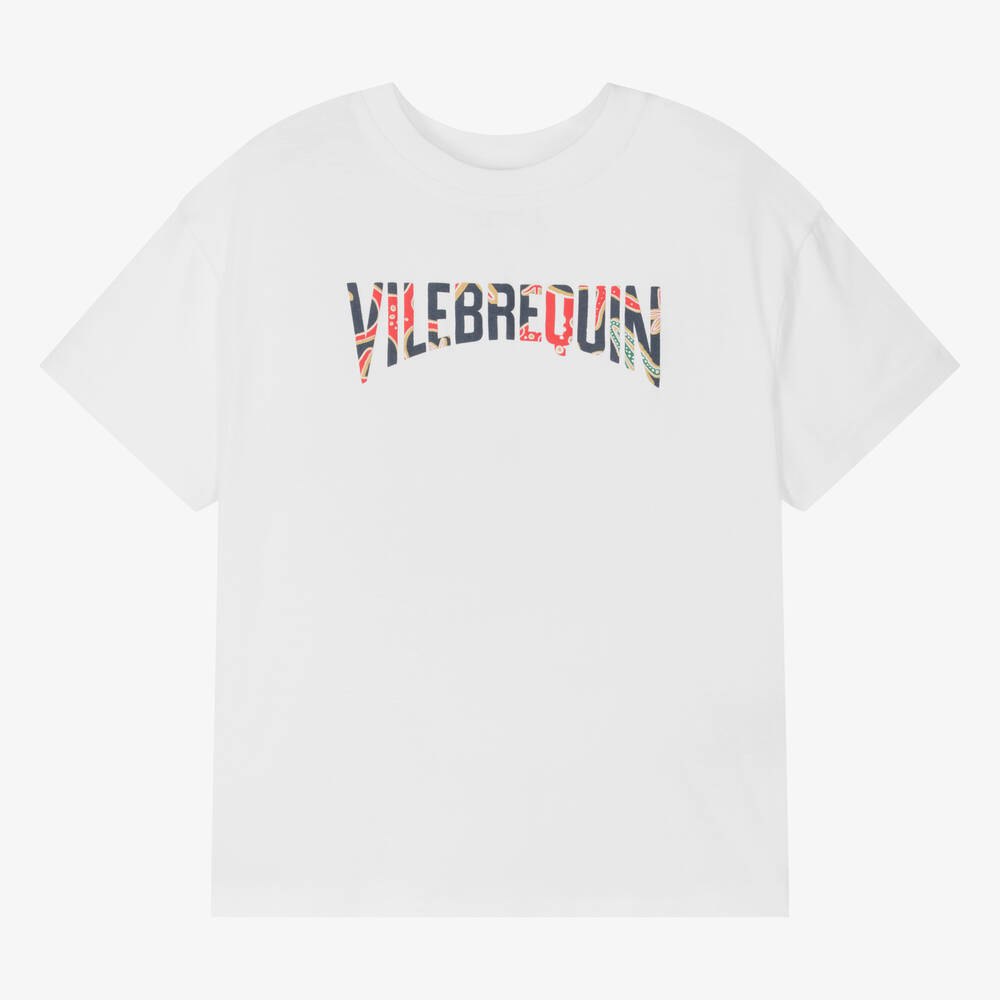 Vilebrequin - T-shirt blanc en coton bio garçon | Childrensalon