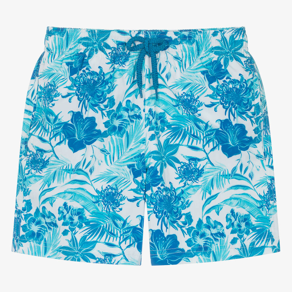Vilebrequin - Teen Boys Blue Tropical Swim Shorts | Childrensalon