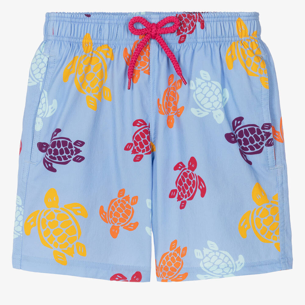 Vilebrequin - Teen Boys Blue Turtle Swim Shorts | Childrensalon