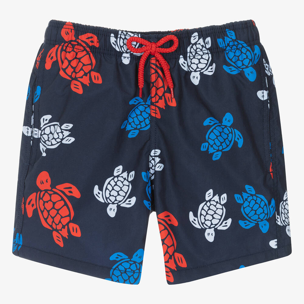 Shop Vilebrequin Teen Boys Blue Turtle Swim Shorts
