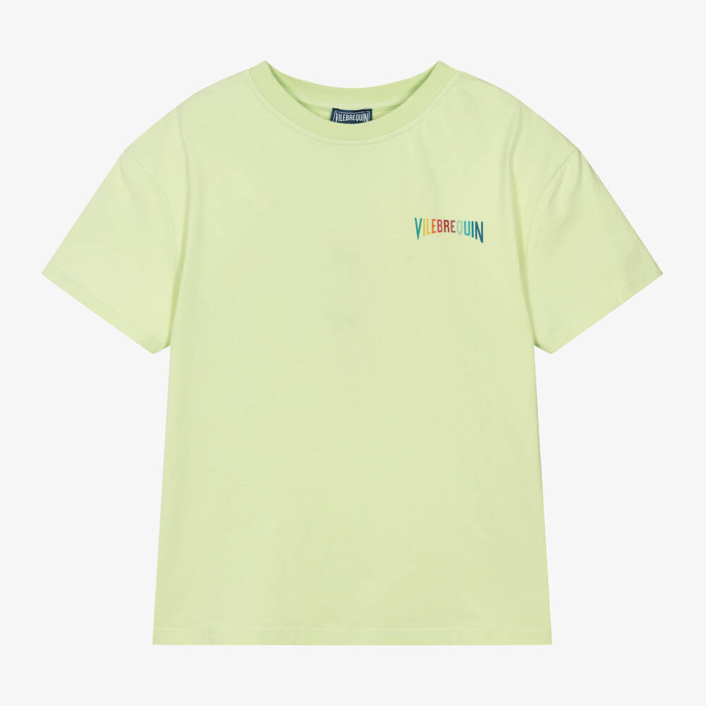 Shop Vilebrequin Teen Boys Green Turtle Cotton T-shirt