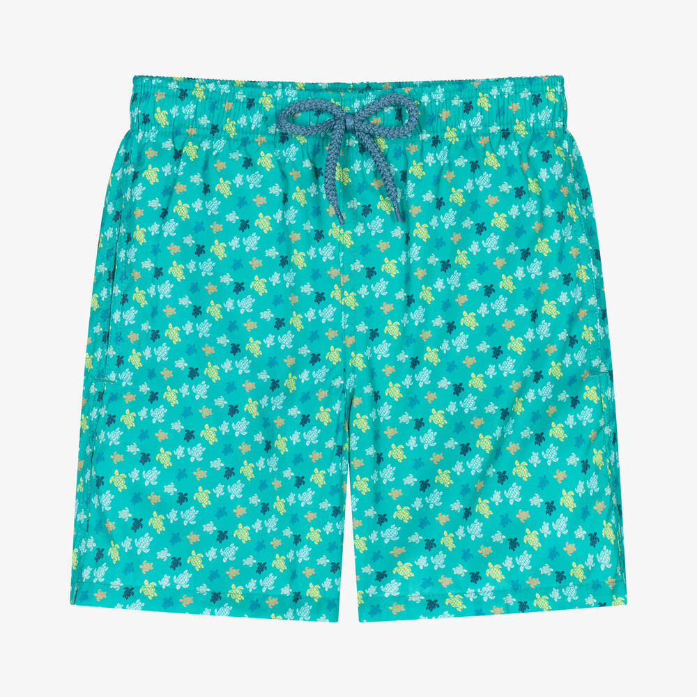 Vilebrequin Teen Boys Green Turtle Swim Shorts