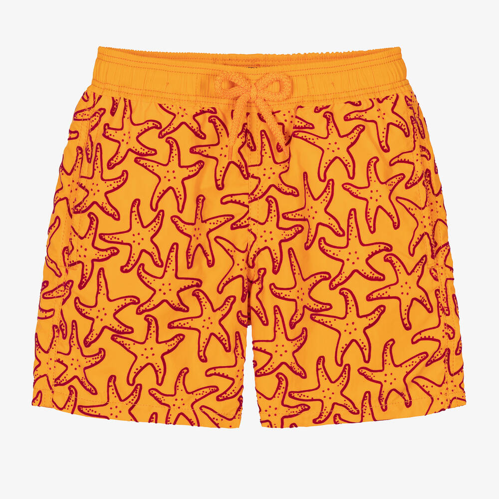 Vilebrequin - Teen Boys Orange Starfish Swim Shorts | Childrensalon