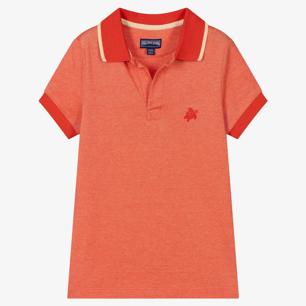 Vilebrequin - Teen Boys Red Cotton Polo Shirt | Childrensalon