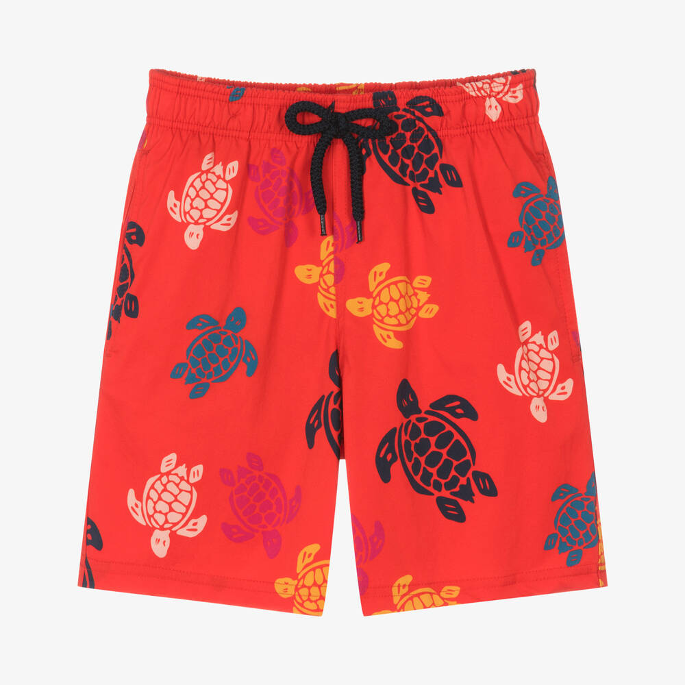 Vilebrequin - Teen Boys Red Turtle Swim Shorts | Childrensalon
