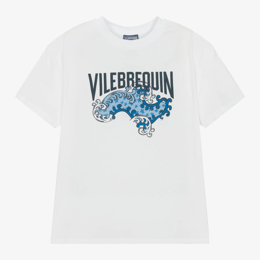 Vilebrequin - Teen Boys White Cotton T-Shirt | Childrensalon
