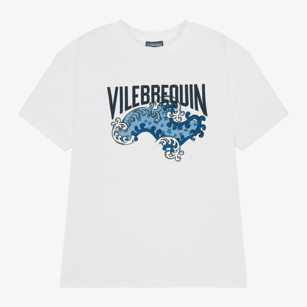Vilebrequin - Teen Boys White Cotton T-Shirt | Childrensalon