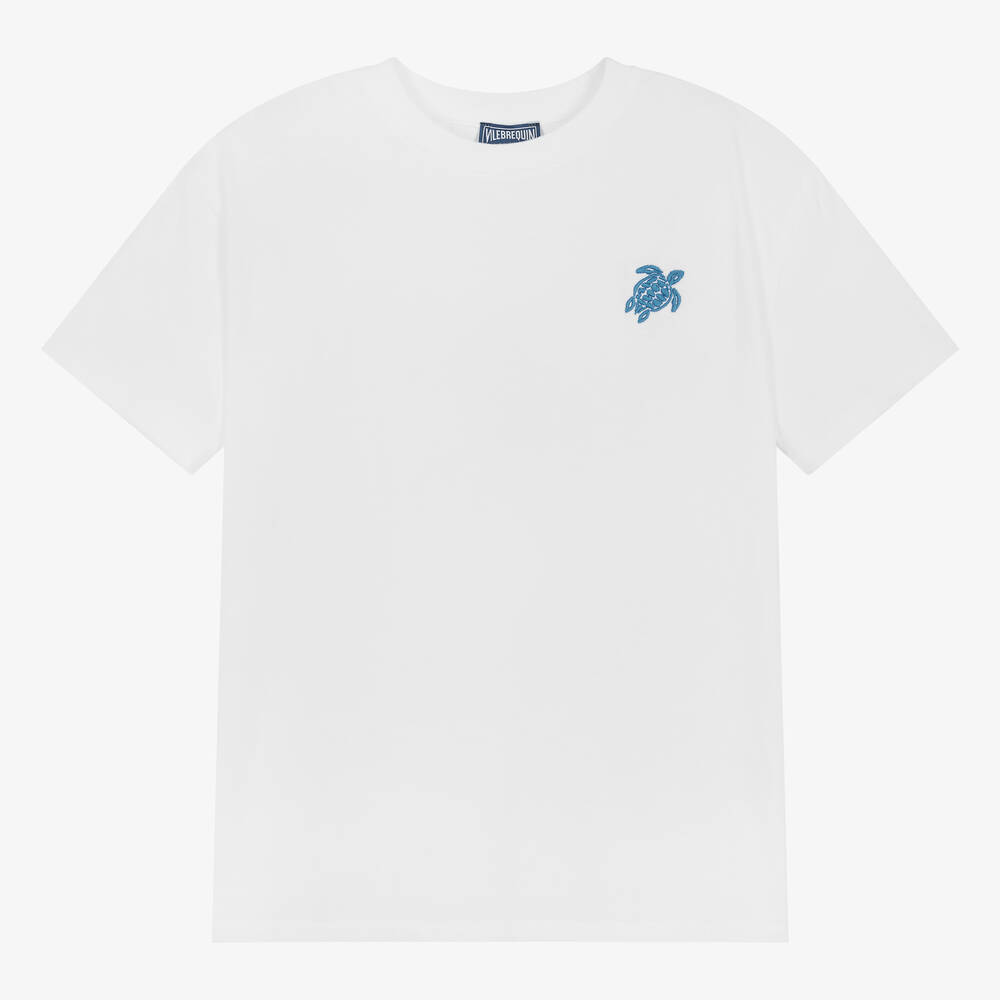Vilebrequin - Teen Boys White Organic Cotton T-Shirt | Childrensalon