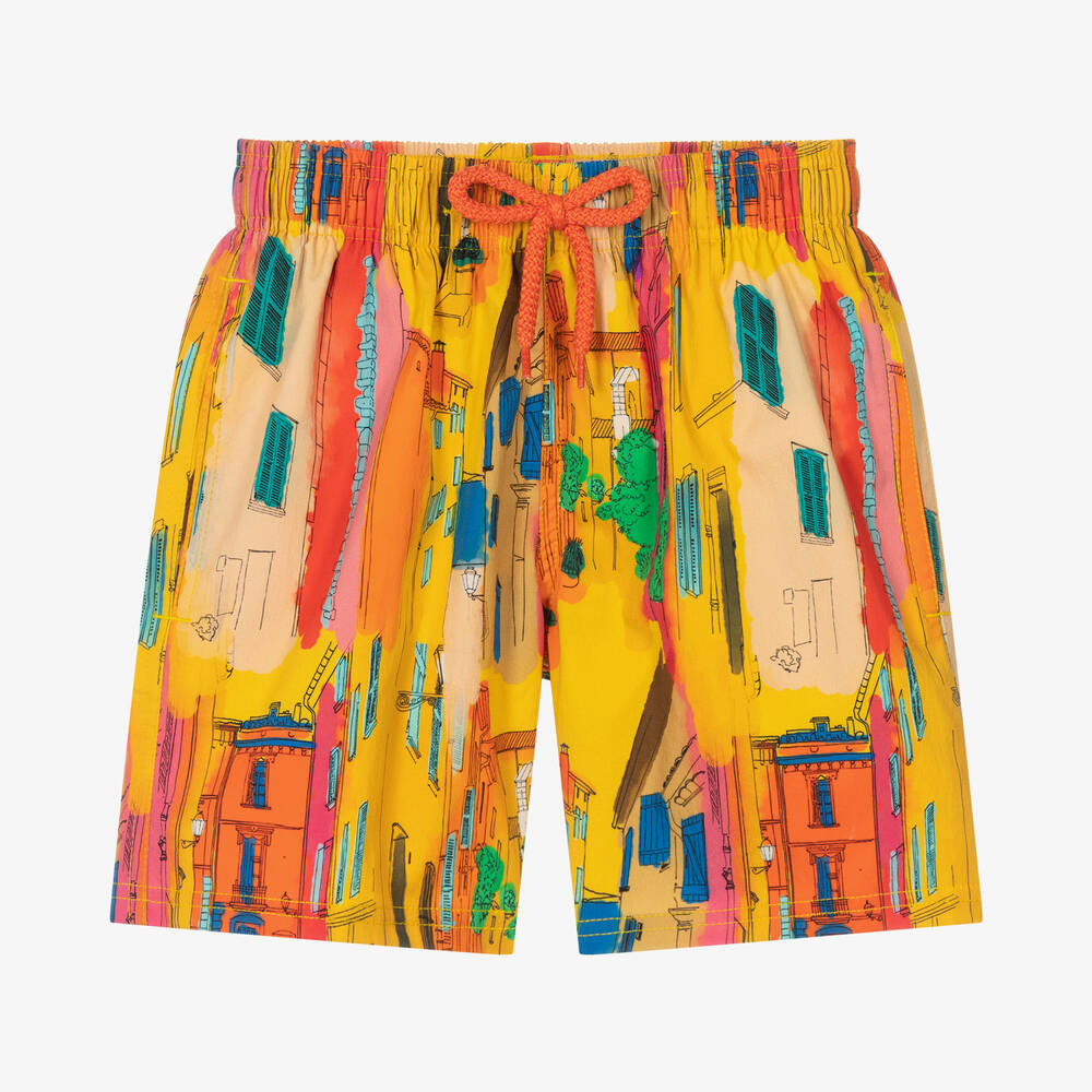 Vilebrequin - Teen Boys Yellow & Orange Swim Shorts | Childrensalon